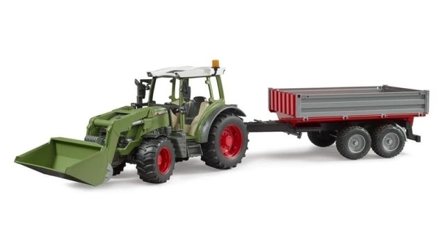 Fendt Vario 211 traktor homlokrakodóval és billenő utánfutóval