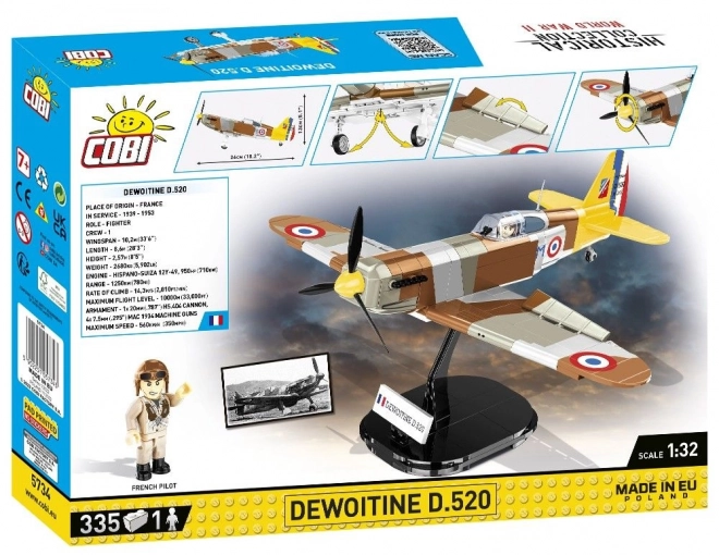 Cobi Dewoitine D.520 repülőgép modell