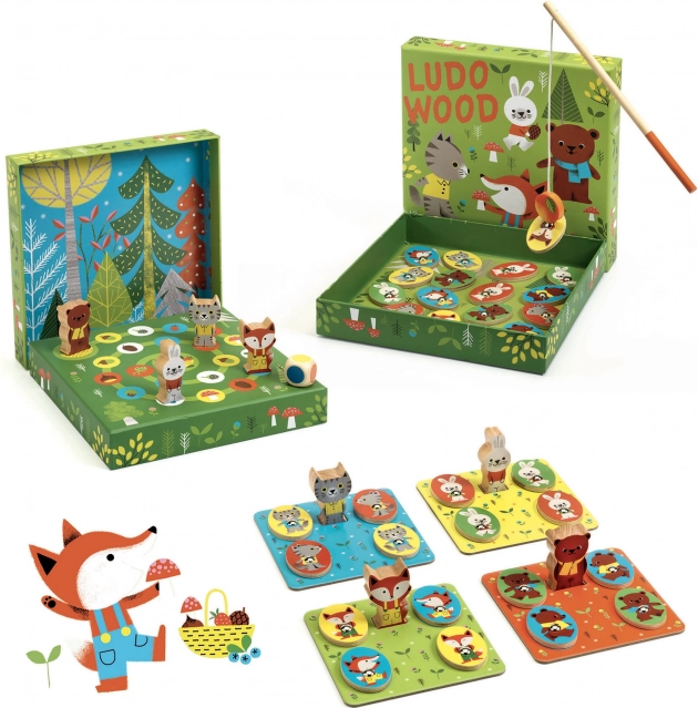 Djeco 4 játékos Ludo Wood készlet