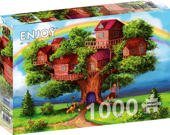 1000 darabos fákon álló házak puzzle