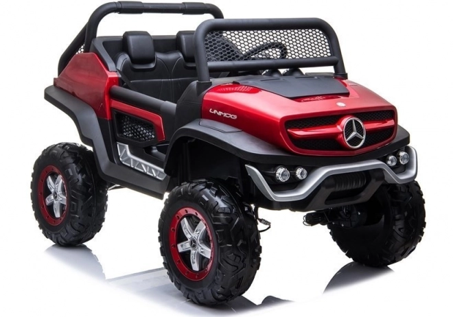 Mercedes Unimog fekete akkumulátoros autó – Piros