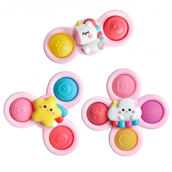 Julcsi gyermek játék pop-it fidget spinner 3db - rózsaszín