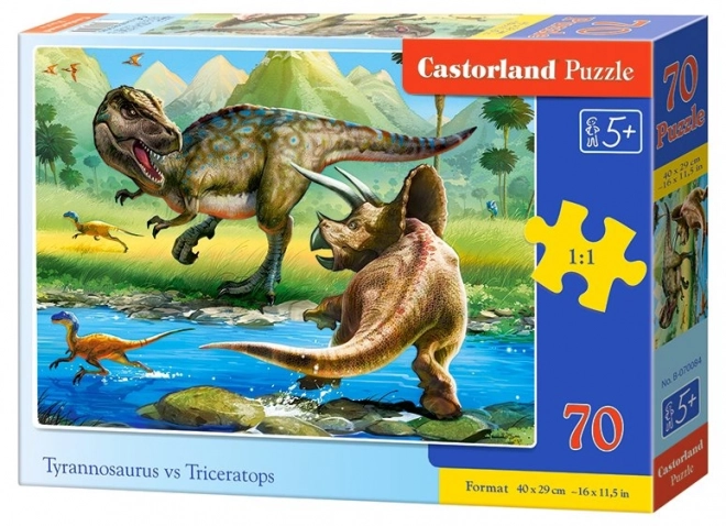 Tyrannosaurus vs Triceratops puzzle - 70 darabos