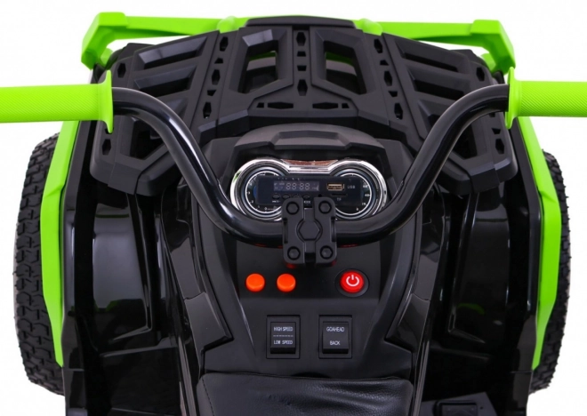 Gyermek ATV Air akkumulátoros quad Fekete-Zöld + felfújható kerekek + MP3 rádió + lassú indítás
