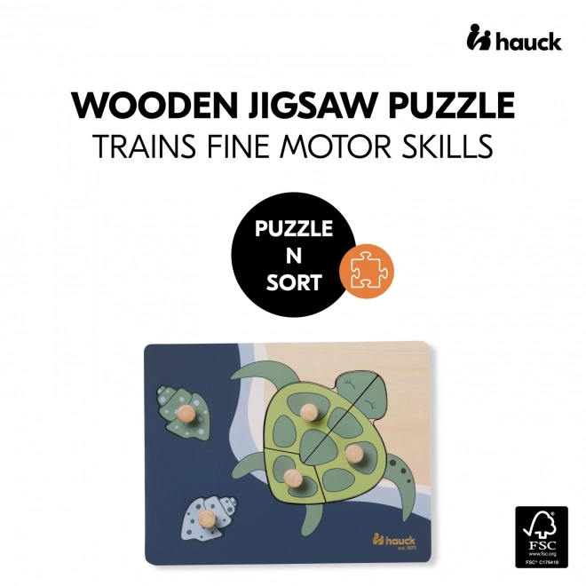 Fa puzzle - teknős