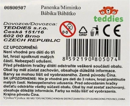 Baba mozgó szemekkel 30 cm