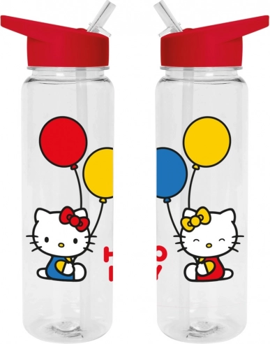 Műanyag palack szívószállal Hello Kitty