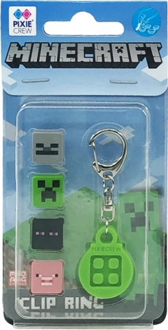 PIXIE CREW kerek kulcstartó tematikus multipixelekkel MINECRAFT