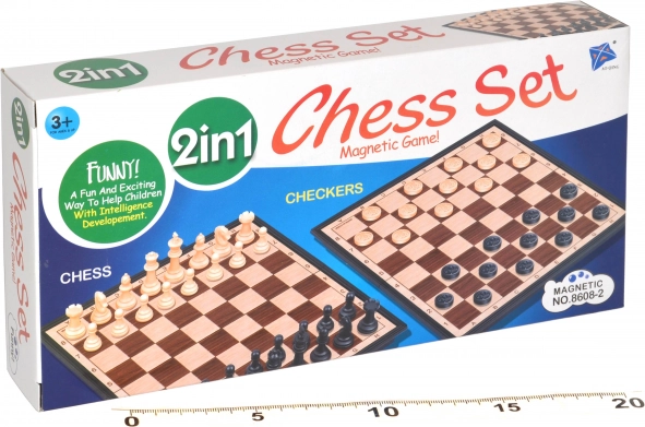 Sakk és Dáma 2 az 1-ben Mágneses