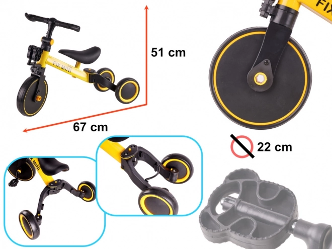 Trike Fix Mini 3 az 1-ben fehér tricikli