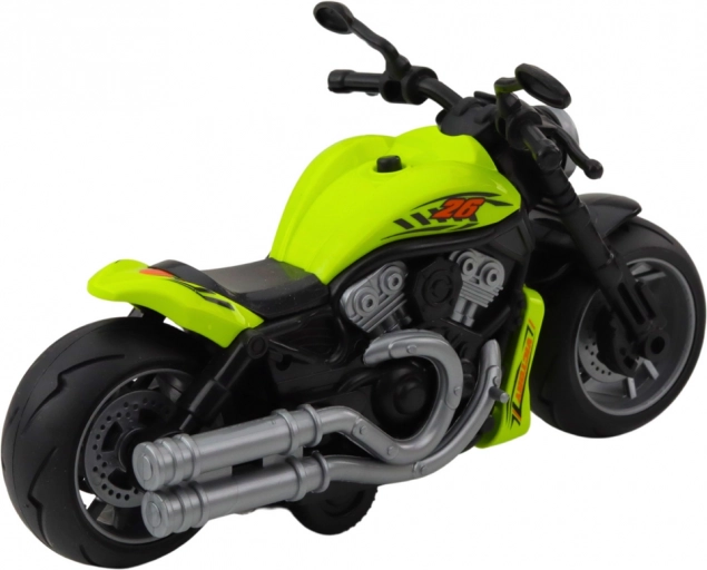 Zöld motorbicikli játék effektekkel