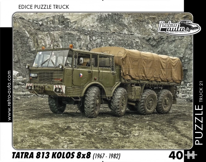 Retro autók puzzle Tatra 813 Kolos teherautó