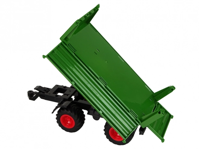 Távirányítós traktor utánfutóval piros zöld