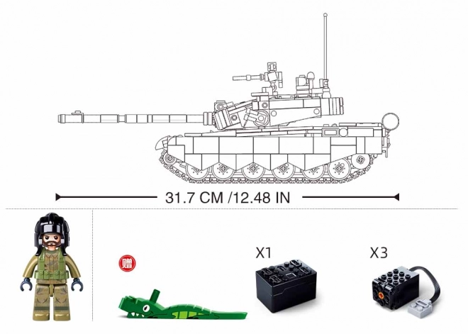 Sluban távirányítós ZTZ-99AS tank építőkészlet