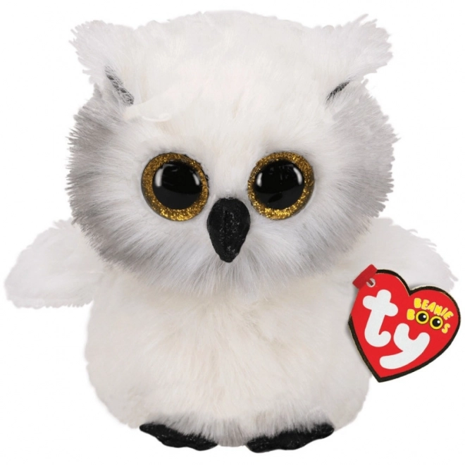 Plüssfigura TY Beanie Boos - Austin bagoly 24 cm fehér