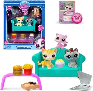 Littlest Pet Shop Vacsora játékkészlet 3 figurával