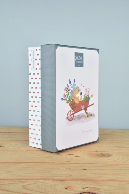 Doudou ajándékcsomag Aneth tehénke zöld takaróval 28 cm