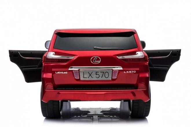 Lexus LX570 lakkozott autó 2 gyermek részére Piros + távirányító + EVA kerekek + MP3 LED rádió