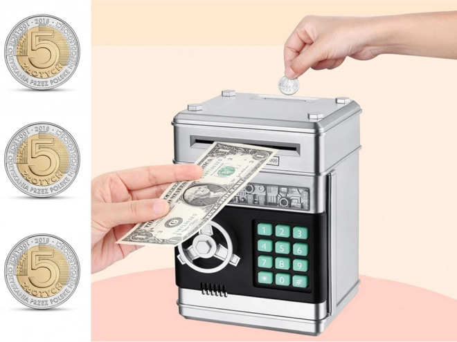 Játékbank széf pénztárca kóddal