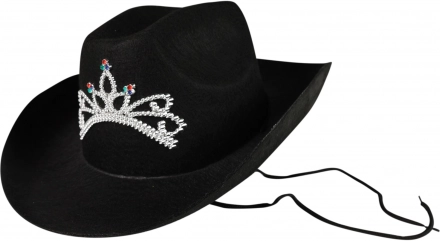 Fekete cowboy kalap koronával hölgyeknek