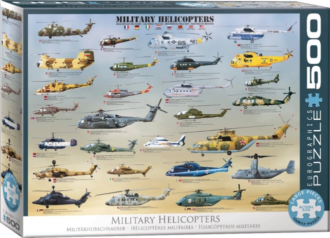 Katonai helikopterek XL puzzle 500 darabos