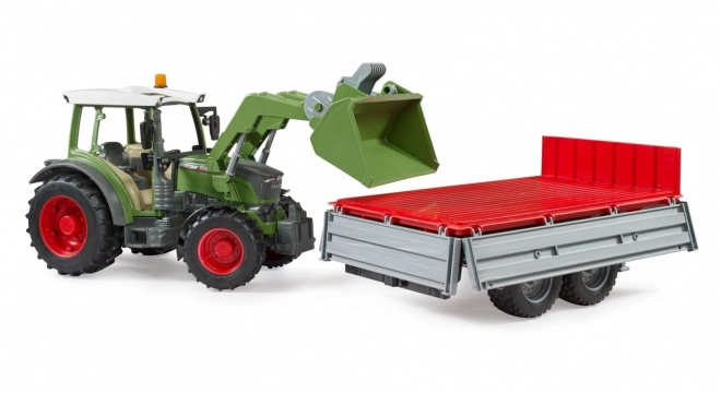 Fendt Vario 211 traktor homlokrakodóval és billenő utánfutóval