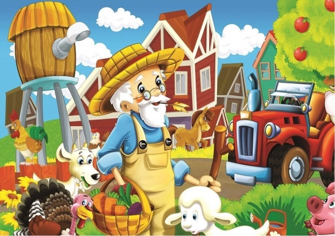 Gyerek Puzzle Boldog Farmer 24+35 Darabos