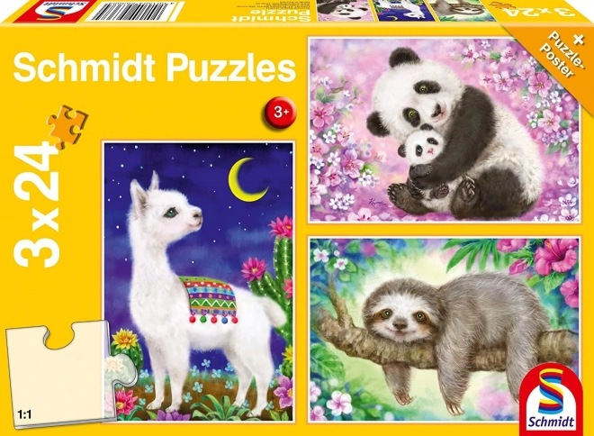 Állatos puzzle készlet 3x24