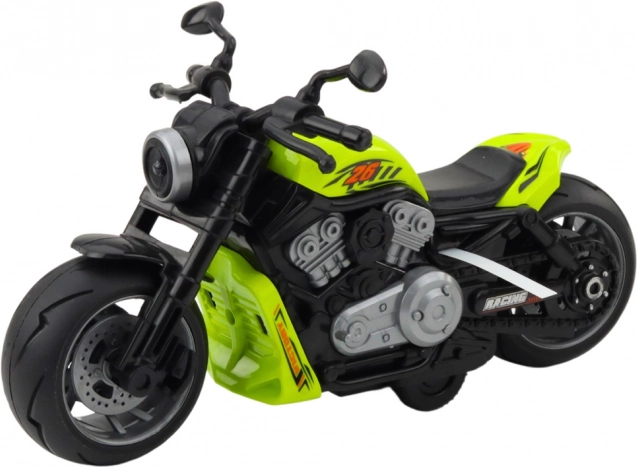 Zöld motorbicikli játék effektekkel