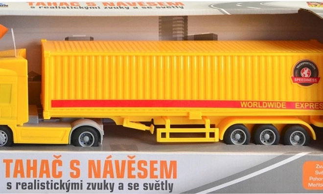 Kamion tartálykonténerrel lendkerekes meghajtással