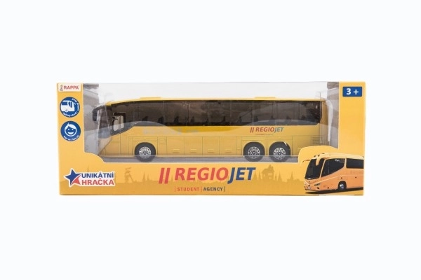 Sárga RegioJet fém busz modell