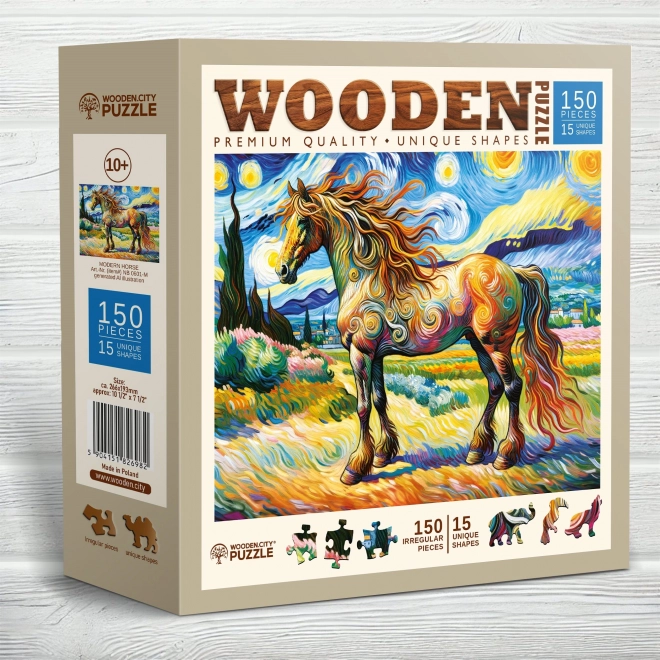 Modern ló fa puzzle 150 darabos