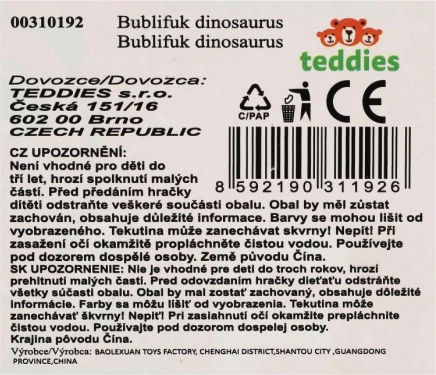 Buborékfújó dinoszaurusz 40ml műanyag