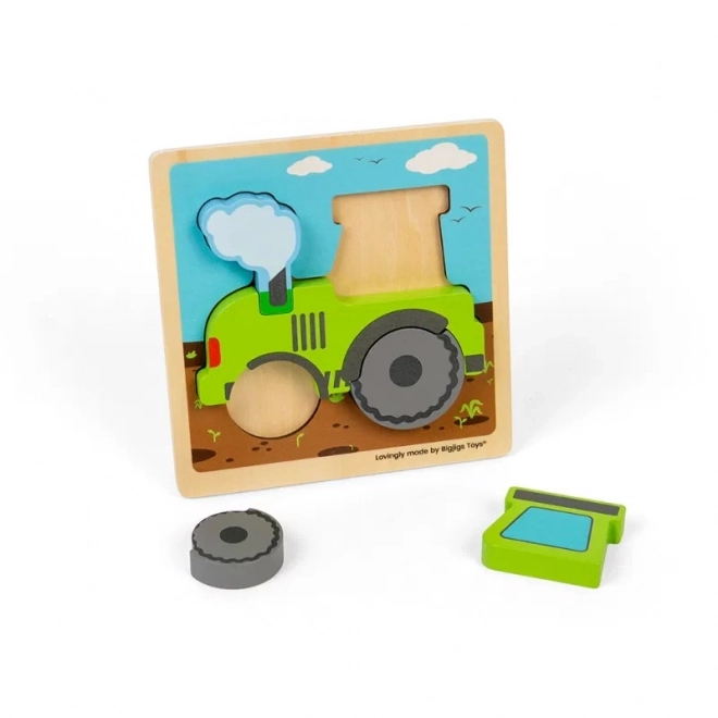 Vkládací puzzle traktor - Bigjigs Toys
