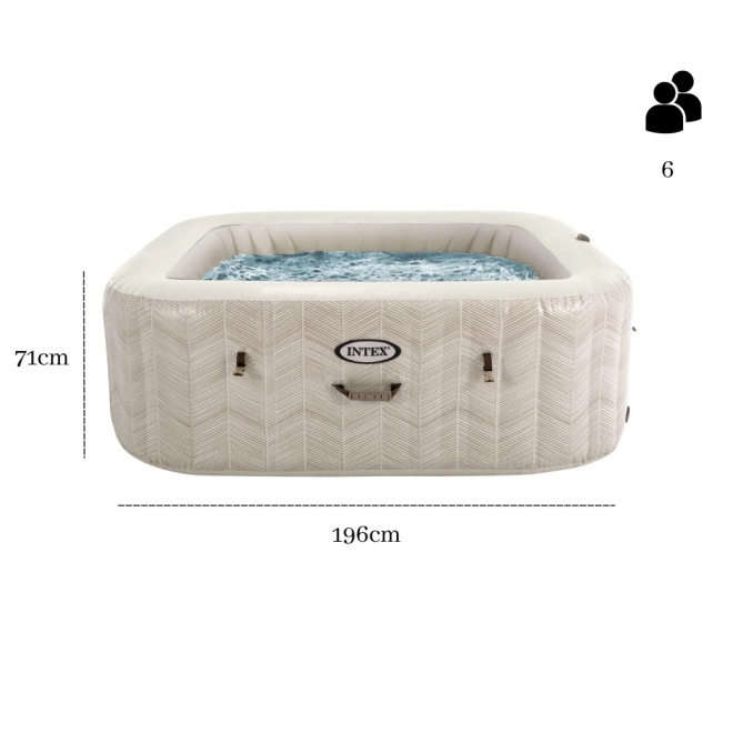 Nafukható jakuzzi négyszögletes kialakítással, 6 személy részére, 196x71 cm, prémium kiegészítőkkel az INTEX-től