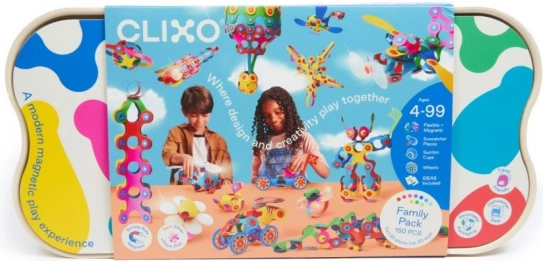 Mágneses építőkészlet Clixo Family Pack - 150 darab
