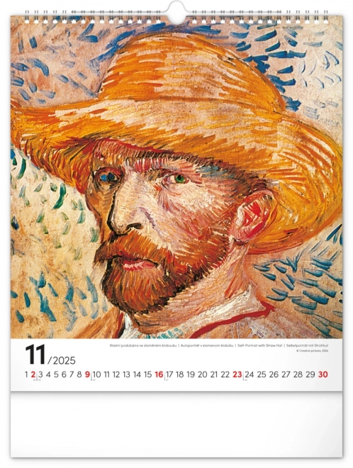 Vincent van Gogh fali naptár 2025 30x34 cm