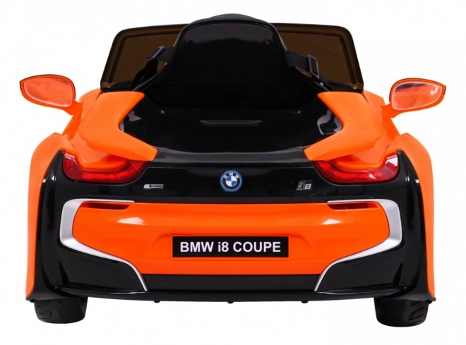 BMW I8 Lift akkumulátoros autó narancs + Távirányító + Lassú indítás + 3-pontos övek + MP3 USB + LED dióda