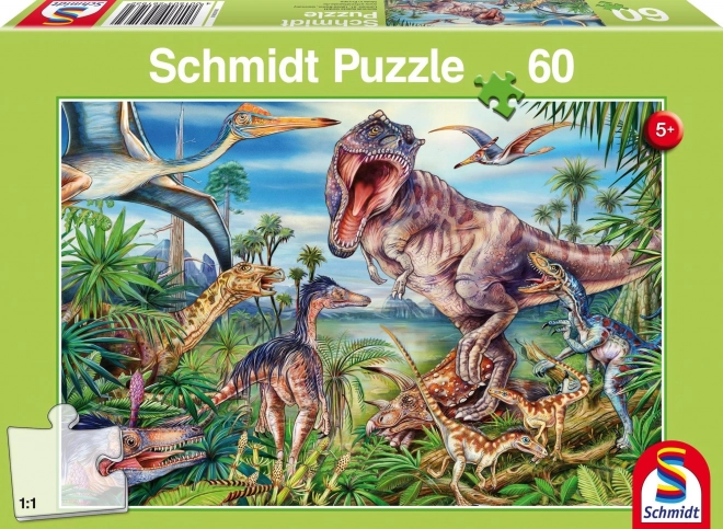 Dinoszauruszok között puzzle 60 darabos