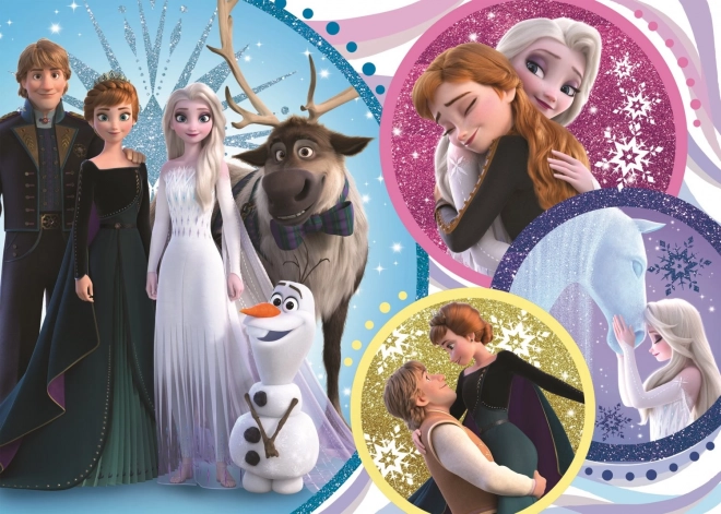 Frozen 2 csillogó puzzle - A szerelem ragyogása 100 darabos