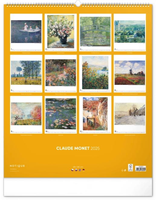 Claude Monet falinaptár 2025