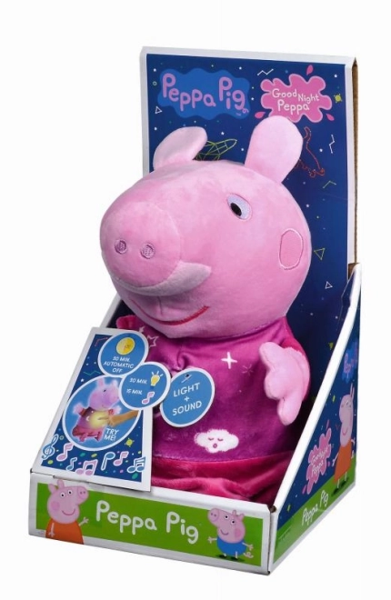 Peppa malac 2 az 1-ben plüss altató, zenélő + világító, rózsaszín, 25 cm