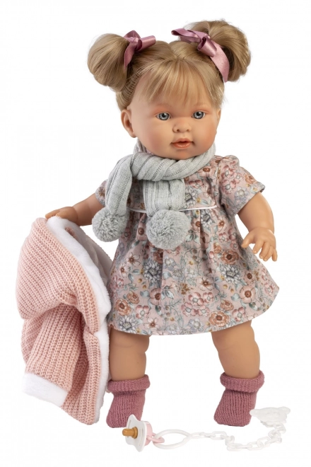 Llorens alexandra valósághű baba hangokkal és puha textil testtel - 42 cm