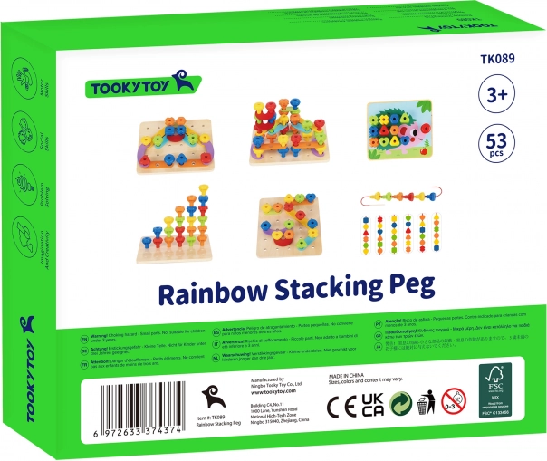 Tooky Toy multifunkciós tábla színes csavarokkal a formák tanulásához