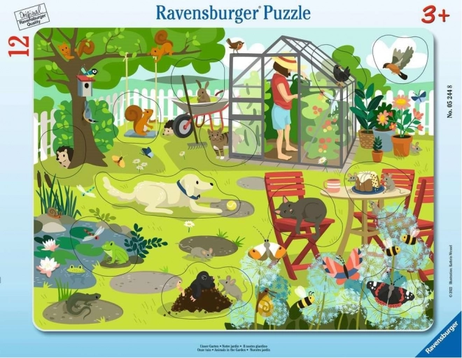 Ravensburger bekészítő puzzle - Kertünk 12 darabbal