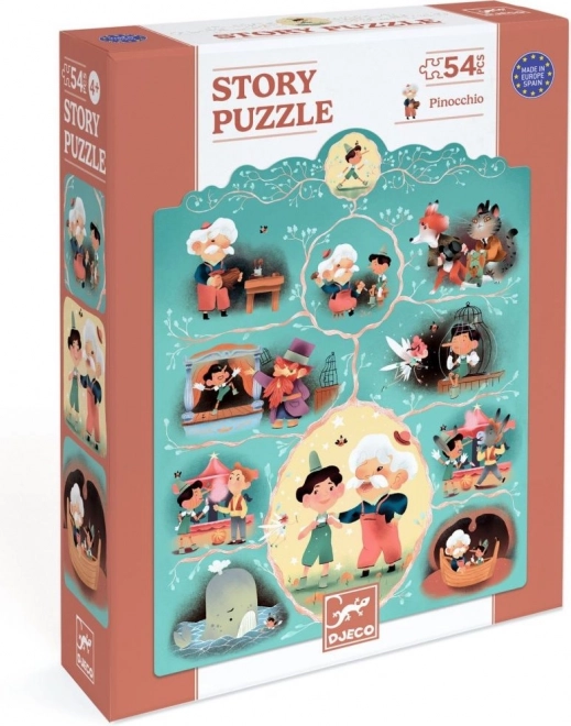 Pinokkió története puzzle - 54 darabos DJECO