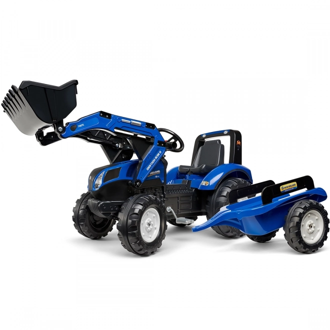 Falk pedálos traktor New Holland utánfutóval