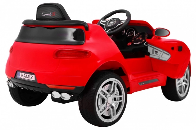 Turbo-S akkumulátoros autó gyerekeknek Piros + Távirányító + Lassú indítás + EVA kerekek + MP3 Rádió