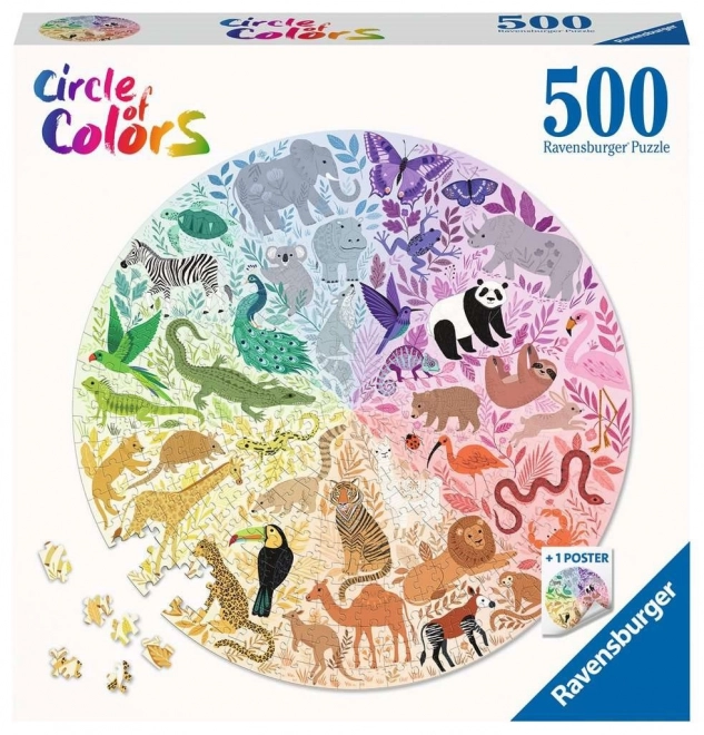 Ravensburger állatos színes puzzle 500 darabos