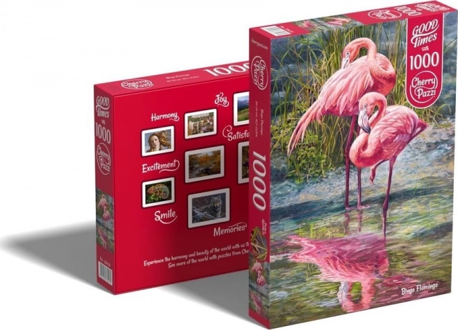 Piros puzzle flamingók 1000 darabos